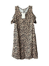 PINUP FASHION Nuevo Pin Up Para Mujer Talla Pequeña Hombro Frío Estampado Guepardo