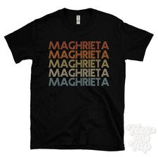 CAMISETA MAGHRIETA ESTILO RETRO REPETIDO Hombre y Mujer Novedad Genial Nombre Regalo