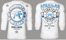 Camisa de manga larga American Fighter para hombre Silver Lake blanca atlética S-3XL
