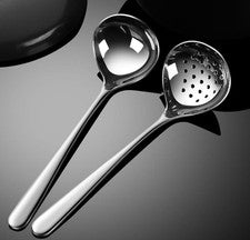 Cuchara sopera de acero inoxidable con colador para servir sopas guisos salsas