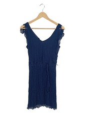 Vestido de verano mujer Campus azul oscuro volantes viscosa talla S/36