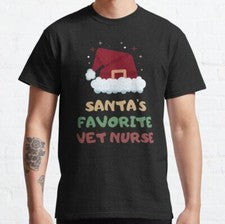 MEJOR VENTA Enfermera veterinaria favorita de Papá Noel - Camiseta de Navidad estilo retro genial