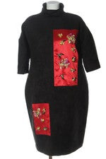 Vestido midi mujer casual negro rojo cremallera talla 40 de ASOS
