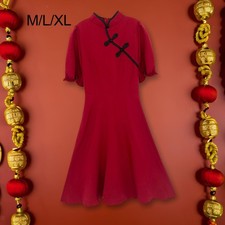 Vestido de bata para mujer, vestido chaongsam swing mejorado, suelto, suave,