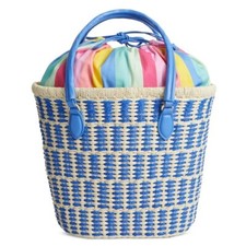 Bolso de Mano On 34th Isabellaa Para Mujer Paja Cordón Rayas Azules (Precio de venta sugerido por el fabricante 130 USD)