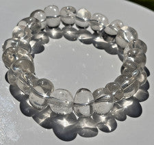 Pulsera de cuarzo de cristal de montaña pulsera elástica Freeform 9-18 mm piedra preciosa cristal
