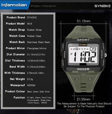 Big Numbers Easy to Read 50 Meter Water Resistant Men Digital Watch Outdoor
