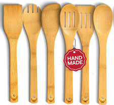 Cucharas Madera Cocina 6Pzs con Espátulas Resistente Calor Utensilios Ecológicos