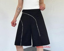 Pantalones cortos sueltos informales jóvenes con cremallera gótica punk diseño de moda para hombre