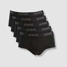 Paquete de 5 calzoncillos de cadera de algodón Alfani con logotipo negro para hombre talla XL