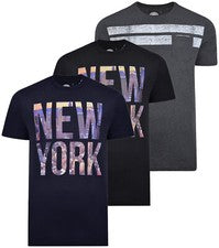 Camiseta para hombre KAM BIG de moda manga corta informal algodón Nueva York verano 2-8XL