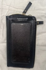 Mujer Pantalla Táctil Bandolera Cartera Cartera Teléfono Soporte Bolso sin asas Negro Estilo Corea