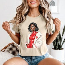 Camiseta roja de moda para mujer