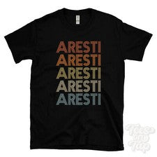 CAMISETA ESTILO RETRO REPETIDO ARESTI Hombre y Mujer Novedad Genial Nombre Regalo