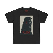 Camiseta gráfica unisex de terror con póster de película retro Run 2020