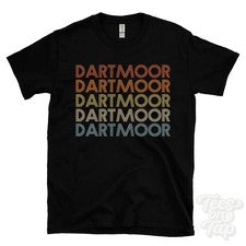 CAMISETA DARTMOOR ESTILO RETRO REPETIDO Hombre y Mujer Reino Unido Lugar Nombre Regalo