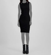 Vestido Vaina Hugo Boss Para Mujer Negro Punto Ponté Recorte Cuello Redondo Dodie Talla M