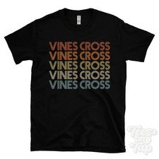 CAMISETA ESTILO RETRO REPETIDA VINES CROSS PARA HOMBRE Y MUJER REINO UNIDO TOP NAME REGALO