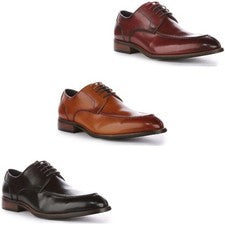 Zapatos formales Justin Reess England Ash Moc Toe Brogue con cordones para hombre vino Reino Unido 6-12