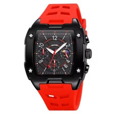 SKMEI Durable Silicone Strap Mens Quartz Watch for Business Sports Multifunction