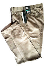 Pantalones portafolio Perry Ellis para hombre 34x34 calce clásico sin hierro microfibra topo nuevos con etiquetas