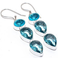 Pendiente de joyería de plata esterlina 925 hecho a mano con piedras...
