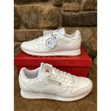 Zapatillas Reebok Clásicas Cuero Blanco Suela de Goma 100008491 Hombres 10 Mujeres 11.5 Nuevas