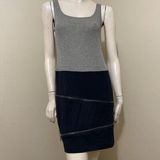 Mujer Gris Negro Algodón Poliéster Informal Elastizado Ajustado Cremallera Talla L Solero