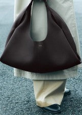 Polène Shuldo NUEVO Bolso Marrón Oscuro Ébano con Bolsa para el Polvo