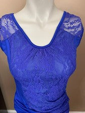 Vestido ErGuo By Minty Para Mujer Azul Encaje Fiesta Ocasión Especial Sin Mangas M