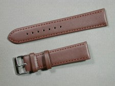 Correa de reloj de cuero genuino marrón seda mate 20 mm hebilla de acero inoxidable estable 0509