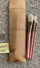 Juego de 3 cepillos Luxie Beauty Gaea madera rosa: mezcla/arruga/base NUEVO $30