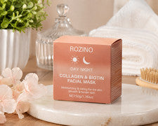 Mascarilla facial hidratante de colágeno y biotina Rozino día noche 1,76 oz cuidado de la piel