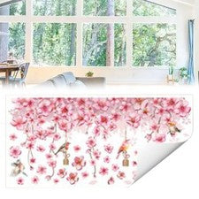 Pegatina de ventana de doble cara para flor de cerezo para delicada decoración del hogar