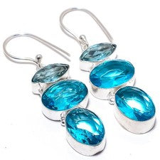 Pendiente de joyería de plata esterlina 925 hecho a mano con piedras preciosa...