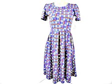 Vestido de Moda Lu LaRoe Para Mujer Talla Pequeña Amelia Multicolor Patrón Geométrico