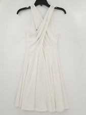 Nuevo con etiquetas Maxi Vestido Angvns Para Mujer Talla Pequeña Color Blanco Kris Correas Cruzadas Cremallera Espalda