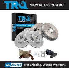 TRQ Front & Rear Brake Pad & Rotor,Shoe & Drum Kit Fits 2009-2019 Toyota Corolla