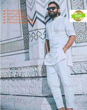 Camisa de moda tradicional india para hombre para hombre Vestido largo de alg...