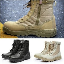 Hombres Botas Tácticas Militares Impermeables Combate Senderismo Zapatos Ejército Talla UK 2Colores