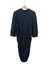 Vestido casual mujer Minus liso fruncido negro talla 40 L modal