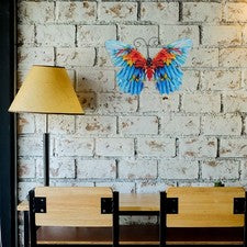 2 Piezas Mariposas Colgante Decoración Metal Pared Arte Mariposas Escultura Decoración