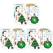 18 calcomanías de pared estilo Navidad dibujos animados decoración del hogar ventana tienda