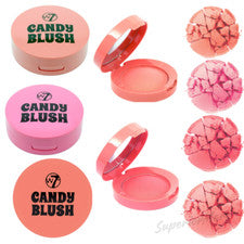 W7 Colorete Facial Maquillaje CANDY BLUSH Rosa Melocotón Compacto Acabado Impecable 6g