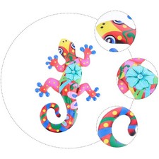 Arte de hierro Gecko adorno colgante de pared decoración colorida para decoración de pared del hogar