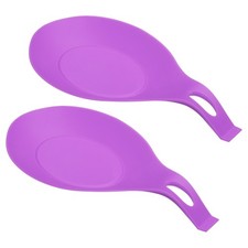 Soporte para utensilios de cocina de silicona resistente al calor de 3,74", púrpura 2 piezas