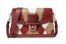 Nuevo Bolso de Hombro Michael Kors Jessie Para Mujer Cuero Grande Solapa Brandy Multi