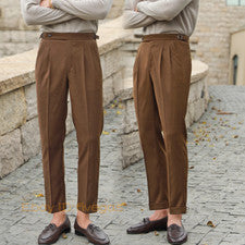 Pantalones Largos Retro Para Hombres Gurkha Estilo Británico Cortos Rectos Cintura Alta CALIENTES