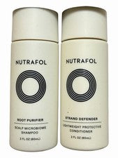 Nutrafol Purificador de Raíz Champú y Defensor de Hilos Acondicionador Set de Viaje 2oz Cada uno