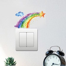 Calcomanía para decoración de pared de PVC de 15 cm x 9 cm con temática de arco iris para uso doméstico METEOR